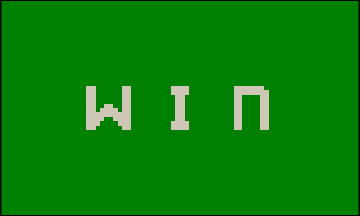 Win screen from a completed round of the Blackjack game